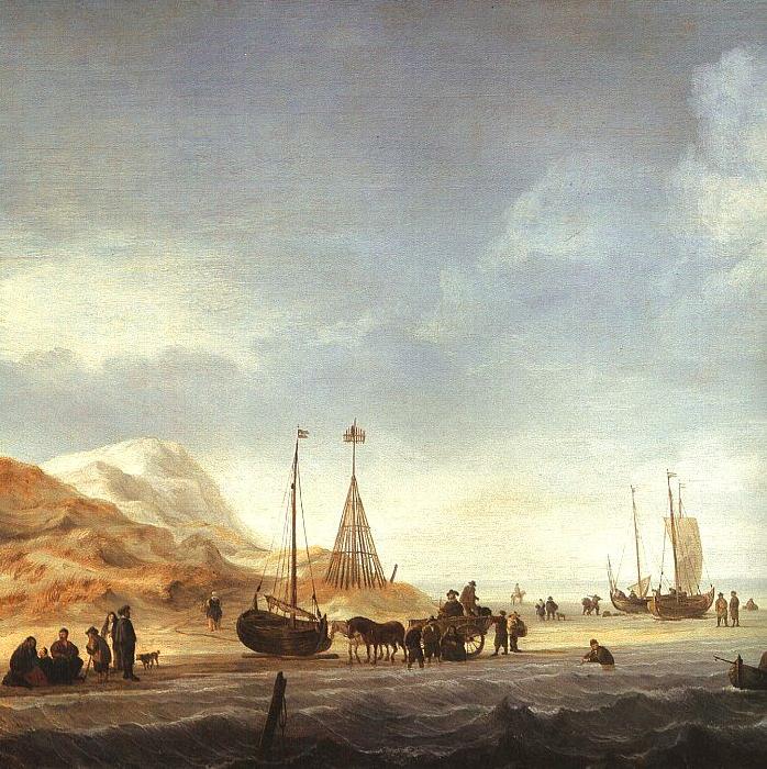 Simon de Vlieger A Beach with Shipping Offshore